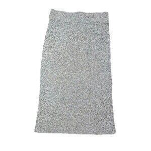 Loft Outlet Marled Knit Bodycon Midi Skirt Women’s Small Black White Stretch